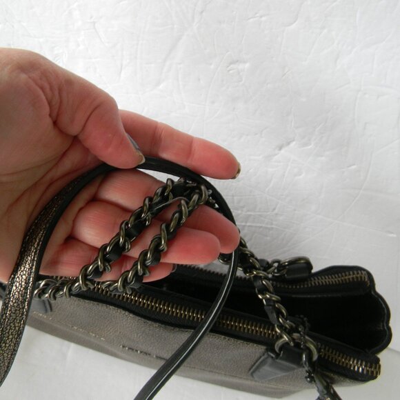 Coach 33619 Mini Borough Chain Bag Metallic Bronze Gunmetal Turnlock CROSSBODY - Picture 2 of 12